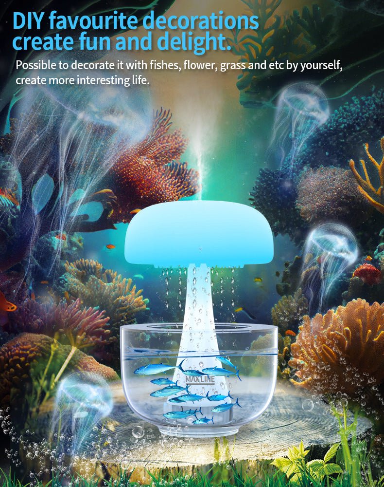 Jellyfish Raindrop Humidifier Ultrasonic Atomization Seven-color Ambience Light